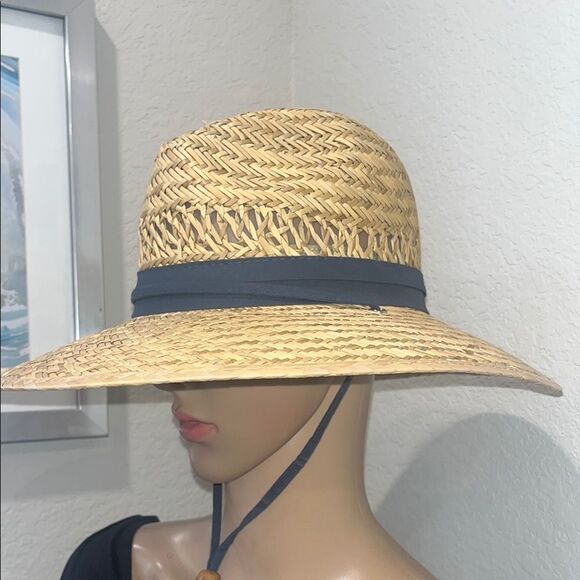 Turner Tan and Black Wide-Brimmed Straw Hat - Picture 2 of 4